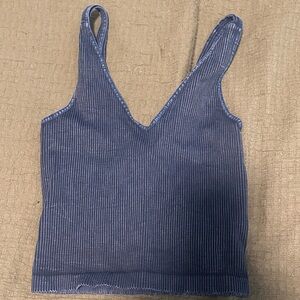 Nikibiki Navy Ribbed Crop Top
